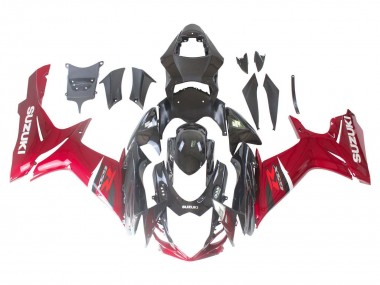 Kits Carénage Moto ABS Suzuki GSXR 600 / GSXR 750 2011-2024 - Rouge Noir Brillant
