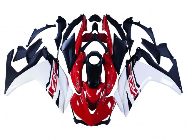 Carénages Moto Yamaha YZF R3/R25 2015-2018 - Blanc Rouge Noir Mat