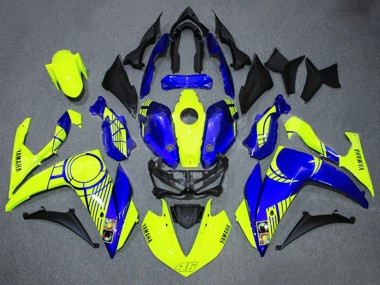 Carénages Moto Yamaha YZF R3/R25 2015-2018 - Jaune Néon Bleu Noir 46