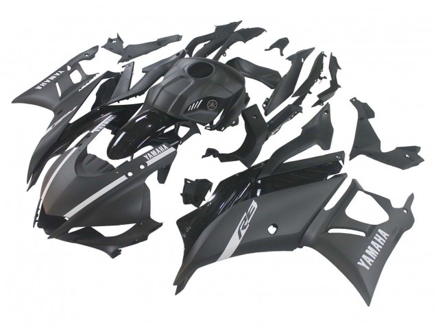 Carénages Moto Yamaha YZF R3/R25 2019-2021 - Noir Mat Argent