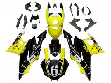 Carénages Moto Yamaha YZF R3/R25 2019-2021 - Jaune Blanc Noir Brillant Lenovo 6