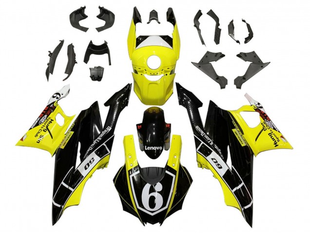 Carénages Moto Yamaha YZF R3/R25 2019-2021 - Jaune Blanc Noir Brillant Lenovo 6