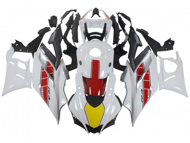 Carénages Moto Yamaha YZF R3/R25 2019-2021 - Blanc Rouge Jaune Noir