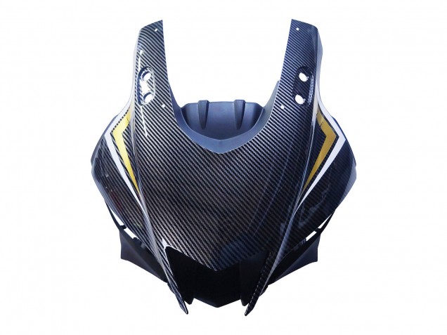 Carénages Moto Yamaha YZF R3/R25 2022-2024 - Noir Fibre de Carbone Style Or Rouge ABBOT