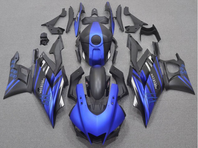 Carénages Moto Yamaha YZF R3/R25 2022-2024 - Bleu Noir Mat Monstre
