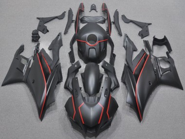 Carénages Moto Yamaha YZF R3/R25 2022-2024 - Noir Mat Rouge