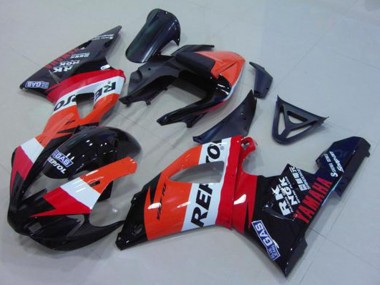 Carénage Moto Yamaha YZF R1 2000-2001 - Orange Blanc Rouge Noir Repsol
