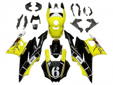 Carénages Moto Yamaha YZF R3/R25 2022-2024 - Jaune Blanc Noir Lenovo 6