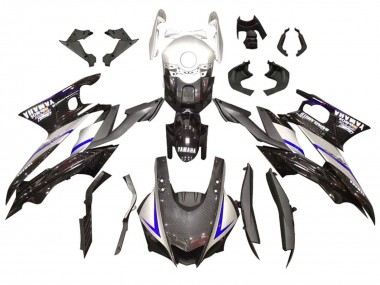 Kits Carénage Moto Yamaha YZF R3/R25 2022-2024 - Argent Bleu Noir Fibre de Carbone Style
