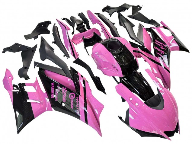 Carénages Moto Yamaha YZF R3/R25 2022-2024 - Rose Noir Brillant Monstre
