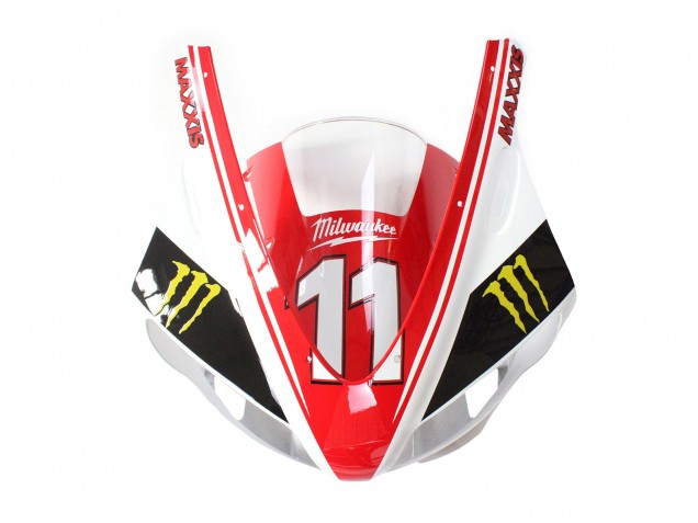 Carénages Moto Yamaha YZF 1000 R1 1998-1999 - Rouge Blanc Noir Jaune Monstre Milwaukee MAXXIS 11
