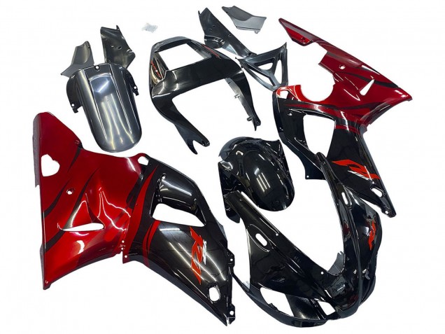 Carénages Moto Yamaha YZF 1000 R1 1998-1999 - Noir Brillant Rouge