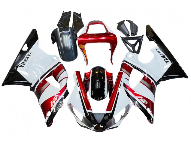 Carénage Moto Yamaha YZF 1000 R1 2000-2001 - Rouge Blanc Noir Brillant