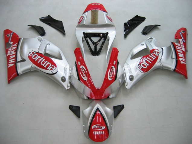 Carénages Moto Yamaha YZF 1000 R1 2000-2001 - Argent Rouge Fortuna Motul