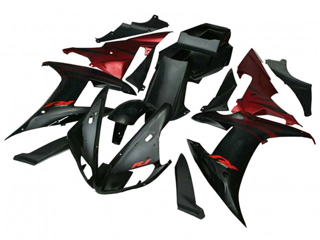 Carénages Moto Yamaha YZF 1000 R1 2002-2003 - Rouge Noir Flamme