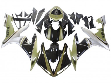 Carénages Moto Yamaha YZF 1000 R1 2004-2006 - Or Clair Blanc Noir Brillant