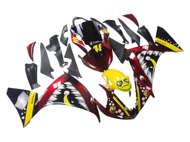 Carénages Moto Yamaha YZF 1000 R1 2009-2011 - Rouge Jaune Noir Requin 46