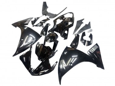 Carénages Moto Yamaha YZF 1000 R1 2009-2011 - Noir Brillant Blanc Décalque