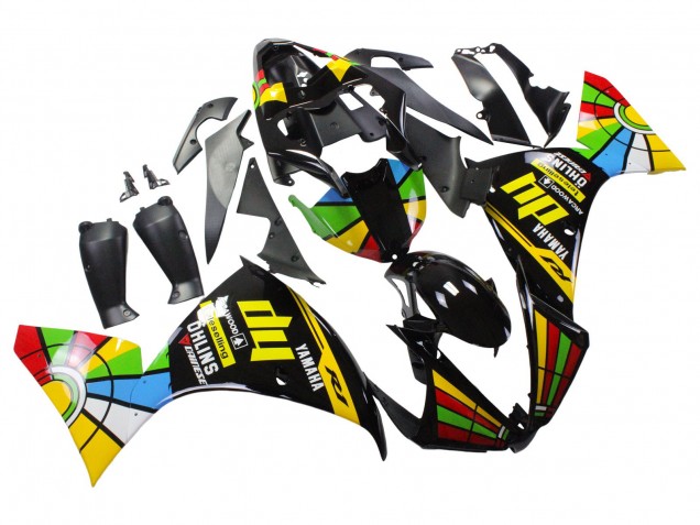 Carénages Moto Yamaha YZF 1000 R1 2012-2014 - Noir Brillant Jaune Vert Bleu Rouge Roue Chromatique