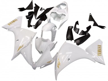 Carénages Moto Yamaha YZF 1000 R1 2012-2014 - Blanc Or Décalque