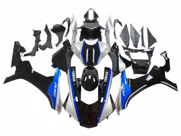 Carénages Moto Yamaha YZF 1000 R1 2015-2019 - Argent Bleu Noir Brillant