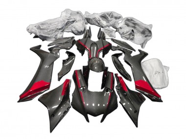 Carénages Moto Yamaha YZF 1000 R1 2020-2025 - Noir Fibre de Carbone Rouge