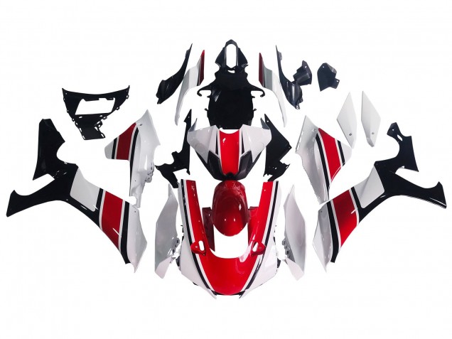 Carénage Moto Yamaha YZF 1000 R1 2020-2025 - Blanc Rouge Noir Brillant