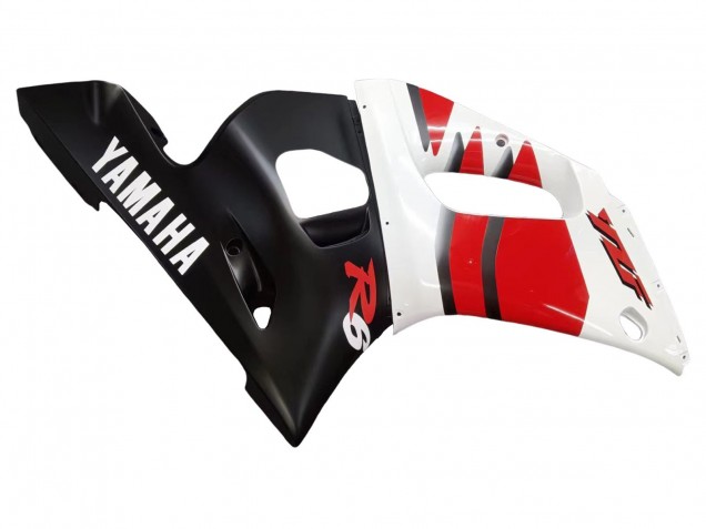 Carénages Moto Yamaha YZF 600 R6 1998-2002 - Blanc Rouge Noir Brillant