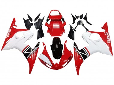 Carénage Moto Yamaha YZF R6S 2006-2009 - Blanc Rouge Noir Brillant