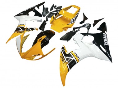 Carénages Moto Yamaha YZF R6S 2006-2009 - Jaune Blanc Noir Brillant