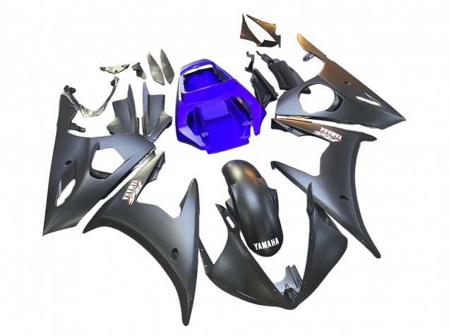 Carénages Moto Yamaha YZF R6S 2006-2009 - Bleu Noir Mat