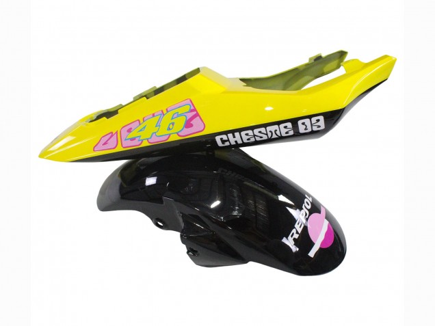 Carénages Moto Yamaha YZF R6 2003-2004 - Jaune Rose Noir Brillant Rossi Repsol 46