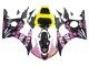 Carénages Moto Yamaha YZF R6 2003-2004 - Jaune Rose Noir Brillant Rossi Repsol 46