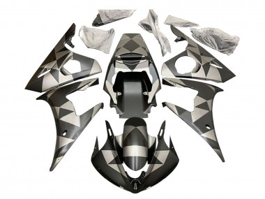 Carénages Moto Yamaha YZF R6S 2006-2009 - Noir Rouge Geometric