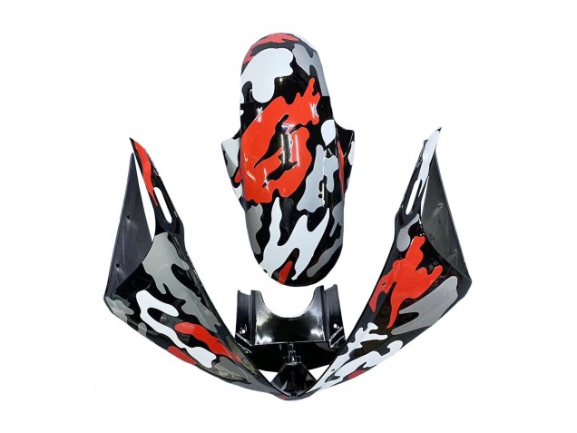 Carénages Moto Yamaha YZF R6 2003-2004 - Noir Rouge Gris Camouflage