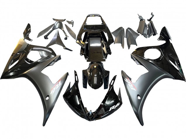 Carénages Moto Yamaha YZF R6S 2006-2009 - Noir Brillant Noir Mat Or Caméléon