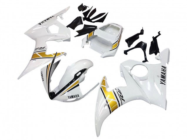 Carénages Moto Yamaha YZF R6S 2006-2009 - Blanc Or