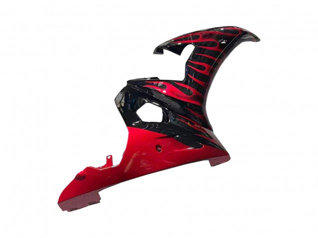 Carénages Moto Yamaha YZF 600 R6 2005 - Noir Rouge Flamme