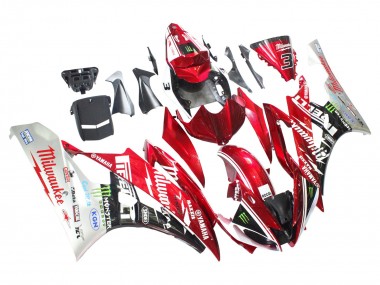 Carénages Moto Yamaha YZF 600 R6 2006-2007 - Blanc Rouge Noir Vert Monstre Milwaukee