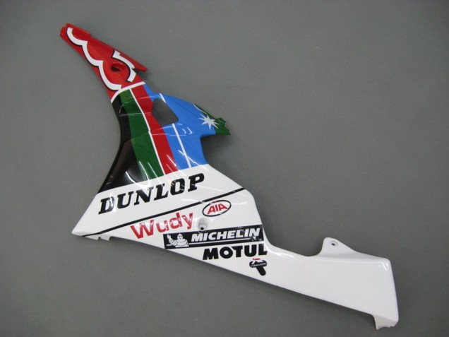 Carénages Moto Yamaha YZF 600 R6 2006-2007 - Bleu Vert Blanc Rouge Dunlop Michelin Motul