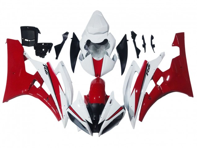 Carénages Moto Yamaha YZF 600 R6 2006-2007 - Blanc Rouge