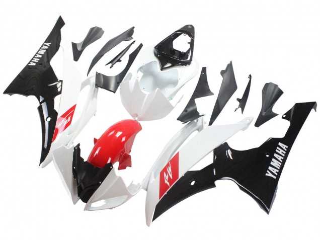 Carénages Moto Yamaha YZF 600 R6 2008-2016 - Blanc Rouge Noir Brillant