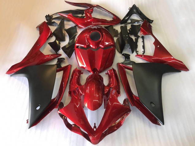Carénages Moto Yamaha YZF R1 2007-2008 - Rouge Noir Mat