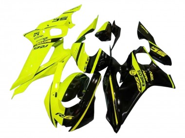 Carénages Moto Yamaha YZF 600 R6 2017-2023 - Jaune Néon Noir Brillant Diviser