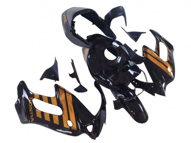 Carénages Moto Honda VTR1000F 1997-2005 - Noir Brillant Or