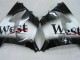 Carénages Moto Kawasaki ZX9R 2000-2001 - Noir Brillant Blanc West