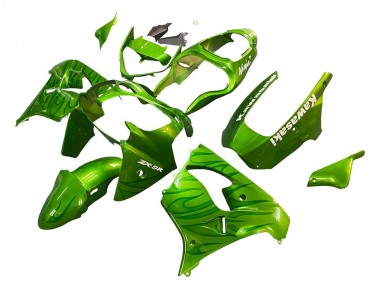 Carénages Moto Kawasaki ZX9R 2000-2001 - Vert Flamme