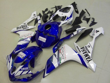Carénages Moto Yamaha YZF R1 2007-2008 - Blanc Bleu Becker Motul