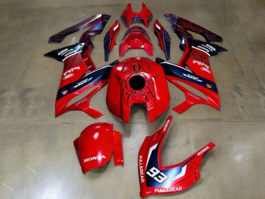 Carénages Moto Honda CBR650R 2019-2020 - Rouge Blanc Bleu Foncé HRC Pull&Ours 93