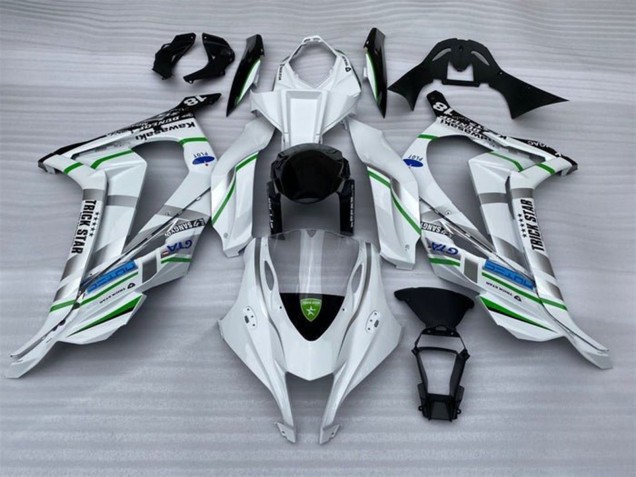 Carénages Moto Kawasaki ZX10R 2016-2020 - Blanc Argent Vert Bleu Noir Trick Star